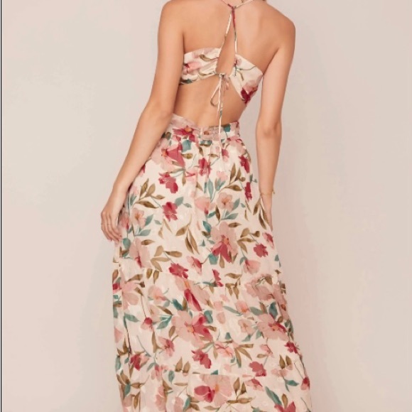 ASTR the label Women's Sleeveless Surplice V Neck Frolic Faux Wrap Maxi Dress - Picture 7 of 8